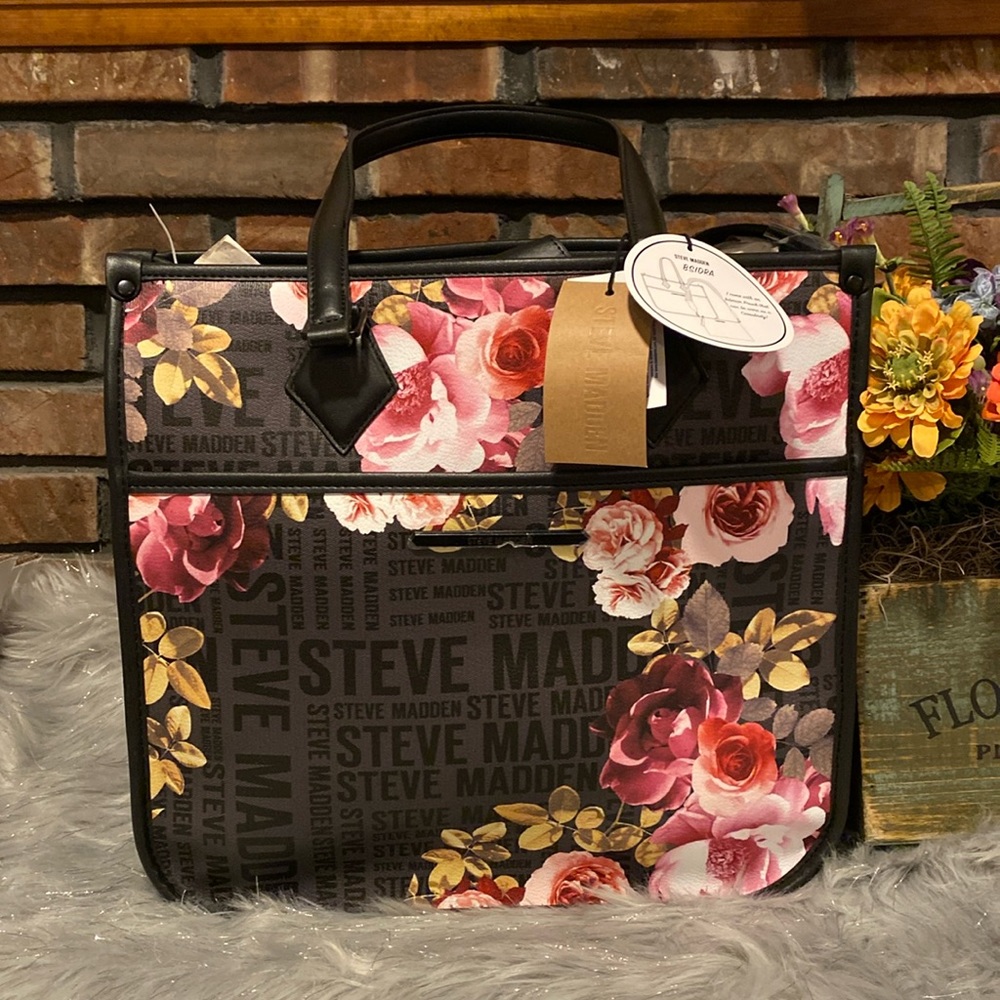 BNWT STEVE MADDEN BSidra Floral Tote Satchel Bag
